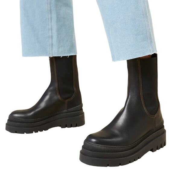 Loeffler Randall Carlota Leather Y2K Luxury Chelsea Boots Lugged Platform 8.5 - Picture 1 of 6
